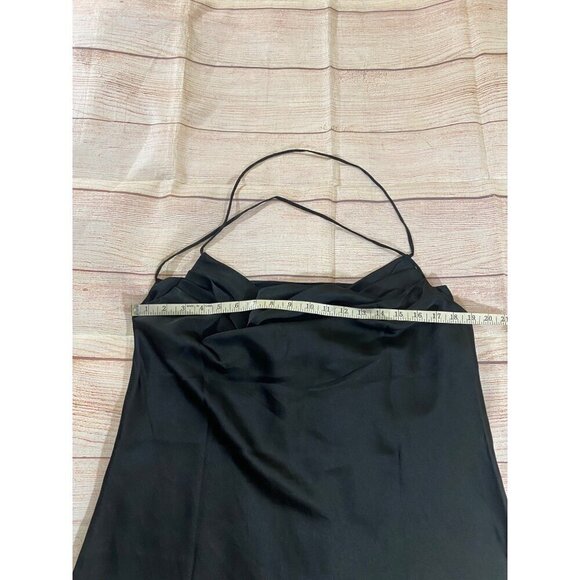 NWT The Blu Ivy Women's Black Satin Mini Cocktail Dress - Large - Picture 8 of 14